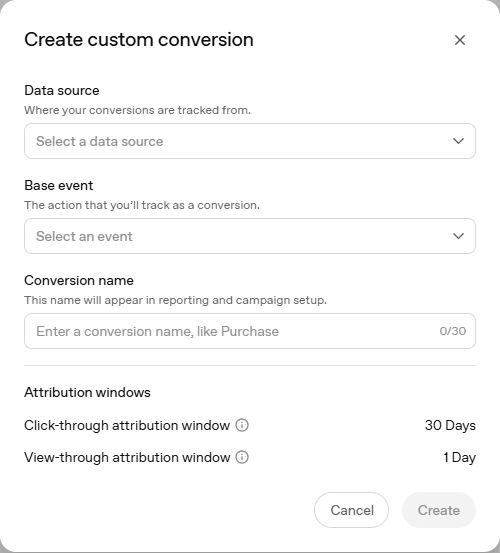 הגדרת אירוע המרה וחלונות ייחוס ב־ChatGPT Ads